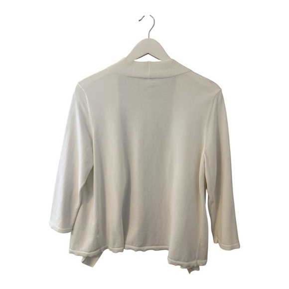 Talbots White Cotton Open-Front Cardigan Sweater 3/4
Sleeve - Size Large - Picture 2 of 11